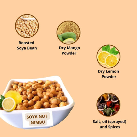 Healthy Master Roasted Soya Nuts | Lemon |Nimbu Flavour